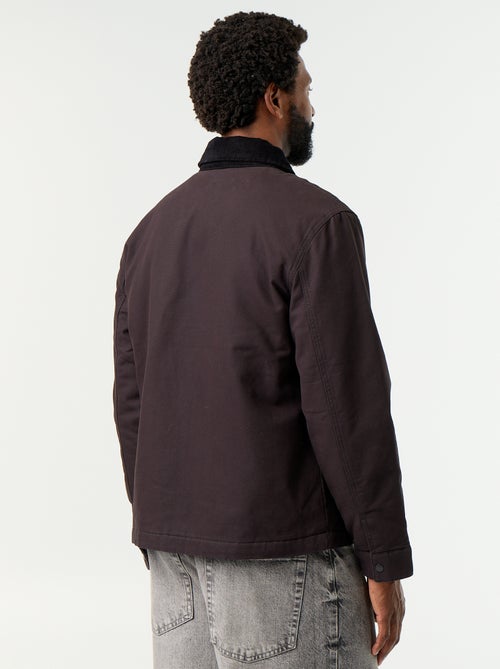 Blouson corto con zip e collo a contrasto in velluto - Kiabi
