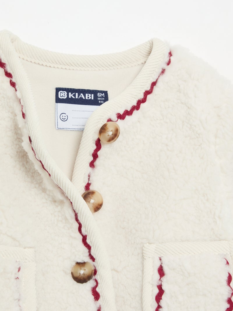 Blouson effetto montone Beige - Kiabi