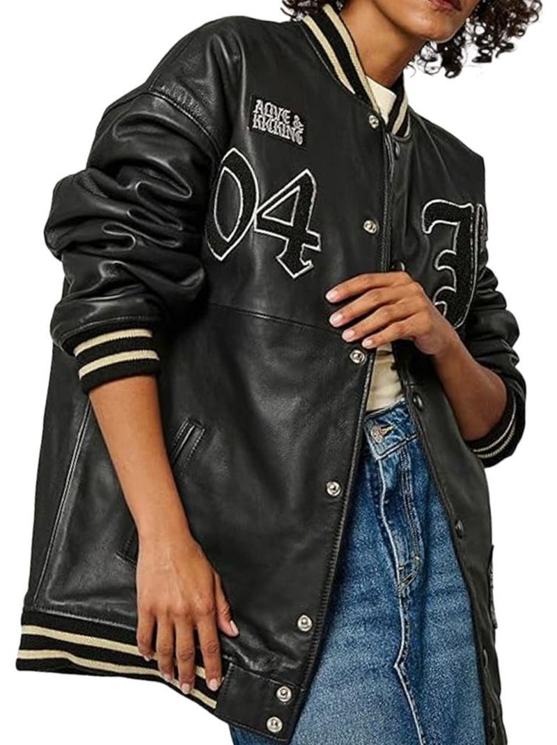 Blouson in pelle da donna kaporal Nero - Kiabi