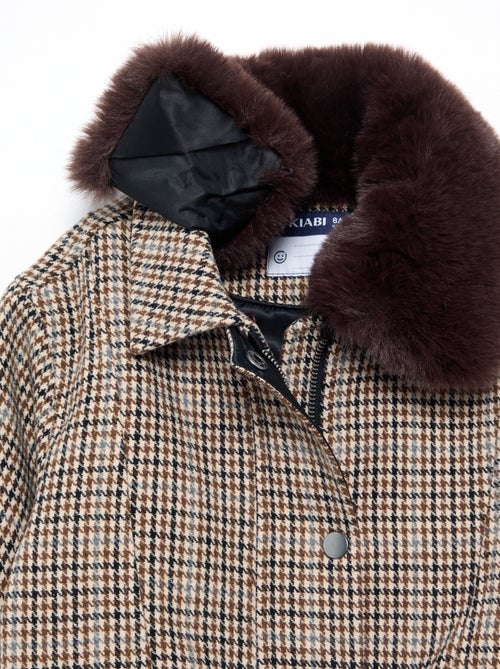 Blouson oversize in finto lanato con collo in pelliccia rimovibile - Kiabi Blouson oversize in finto lanato con collo in pelliccia rimovibile - Kiabi