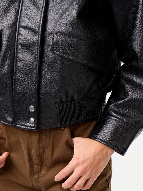 Blouson oversize in similpelle con collo alto - Kiabi