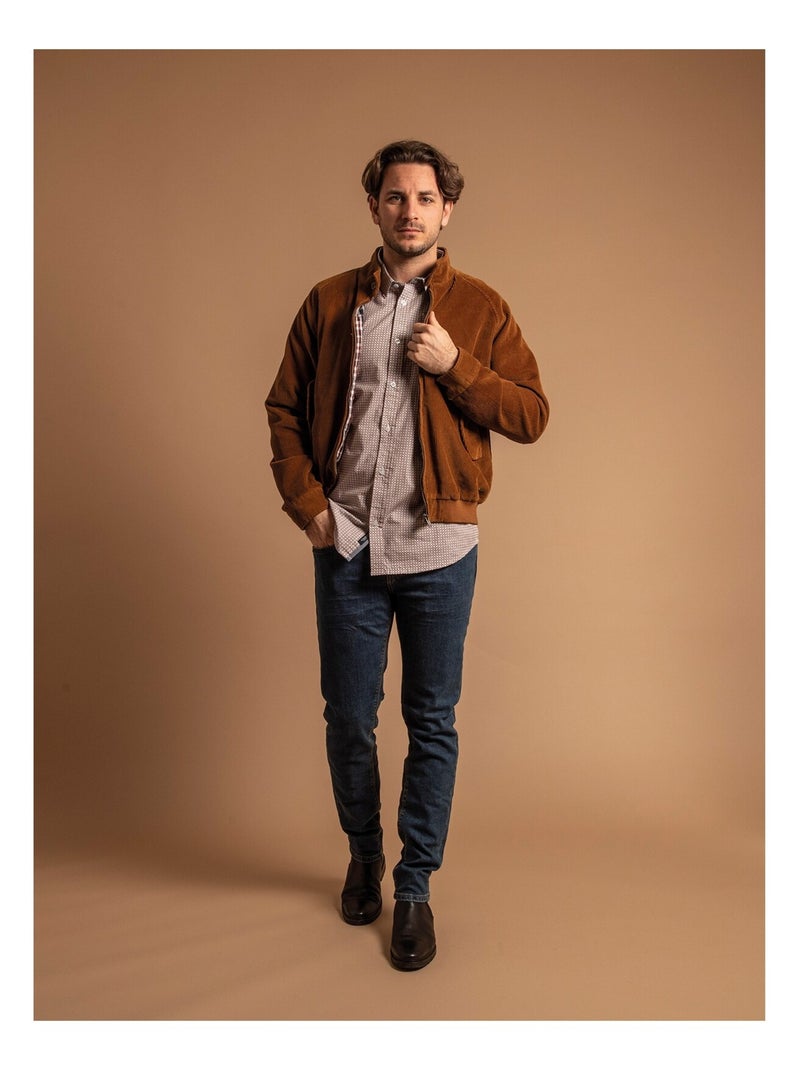 Blouson teddy in velluto ZELGIN Marrone - Kiabi