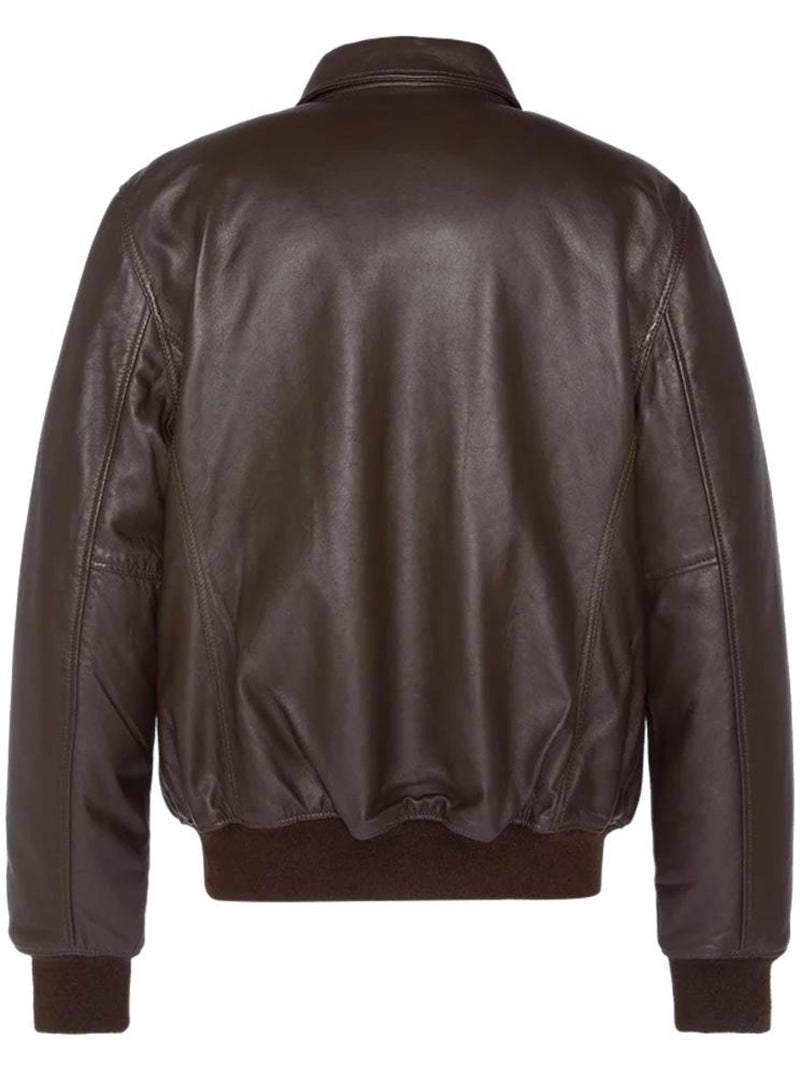 Blouson uomo in pelle schott Marrone cappuccino - Kiabi