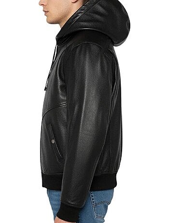 Blouson Uomo Schott in Pelle con Cappuccio