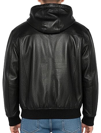 Blouson Uomo Schott in Pelle con Cappuccio