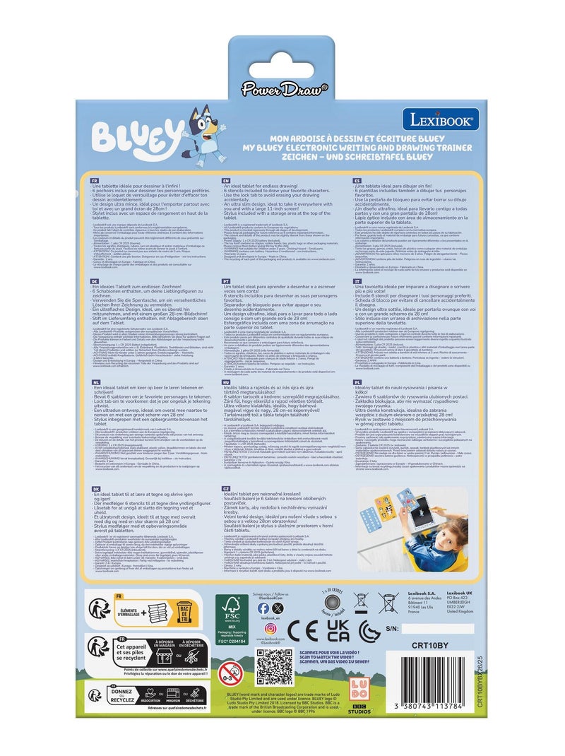 Bluey 11'' tavoletta Eink multicolore per imparare a disegnare con gli stencil N/D - Kiabi