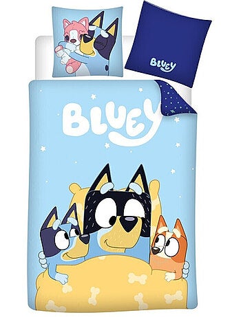 Bluey, Completo Letto per Bambino Stampato Reversibile 100% Cotone, BINGO