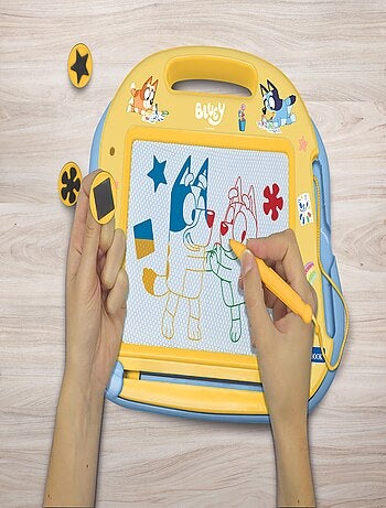 Bluey Lavagna da disegno magnetica multicolore con accessori Formato A5