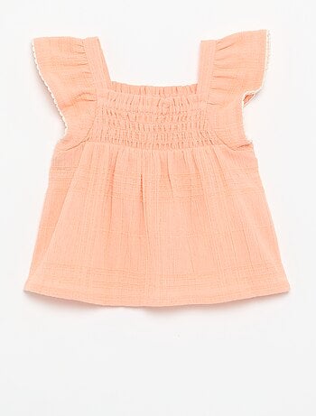 Blusa a bretelle in dobby