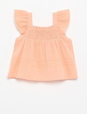 Blusa a bretelle in dobby