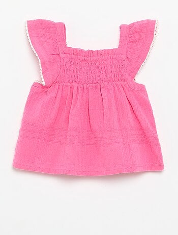 Blusa a bretelle in dobby