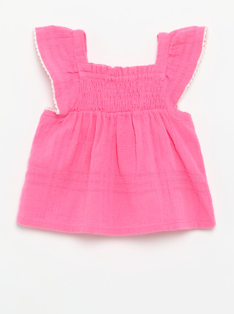 Blusa a bretelle in dobby Rosa - Kiabi