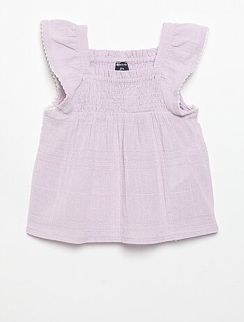 Blusa a bretelle in dobby