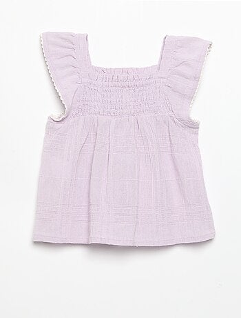 Blusa a bretelle in dobby