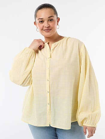 Blusa a collo rotondo e maniche lunghe