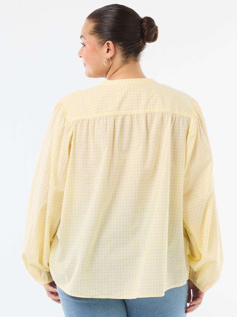 Blusa a collo rotondo e maniche lunghe Giallo - Kiabi