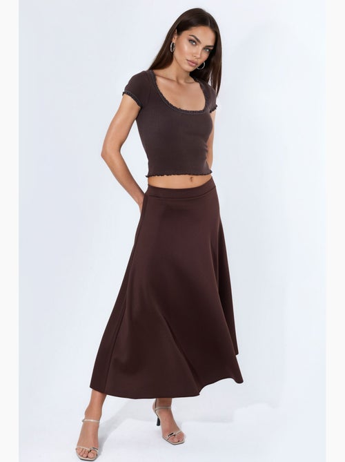 Blusa a coste con scollo a u slim fit busem - Kiabi Blusa a coste con scollo a u slim fit busem - Kiabi