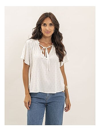 Blusa a maniche corte con motivi lurex FIKOL