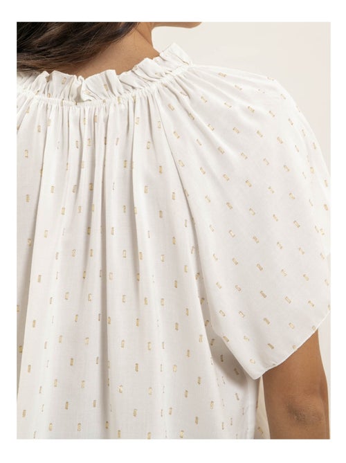 Blusa a maniche corte con motivi lurex FIKOL - Kiabi