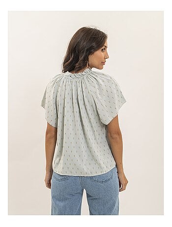 Blusa a maniche corte con motivi lurex FIKOL