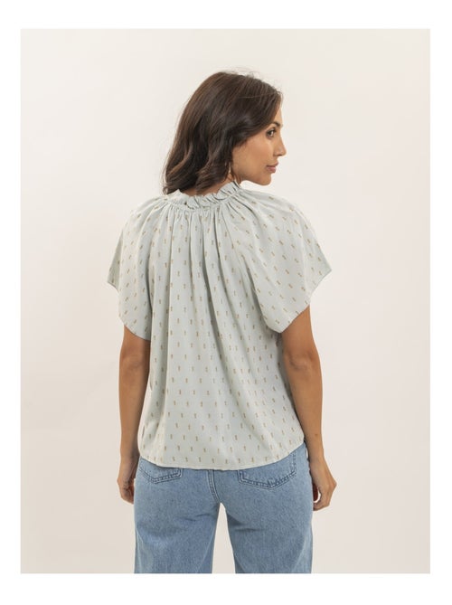 Blusa a maniche corte con motivi lurex FIKOL - Kiabi