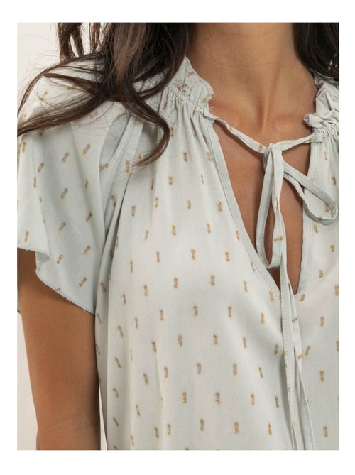 Blusa a maniche corte con motivi lurex FIKOL - Kiabi