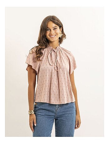 Blusa a maniche corte con motivi lurex FIKOL