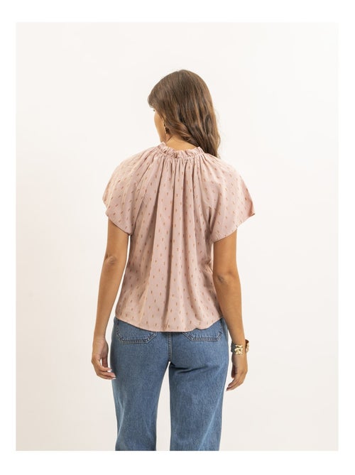 Blusa a maniche corte con motivi lurex FIKOL - Kiabi