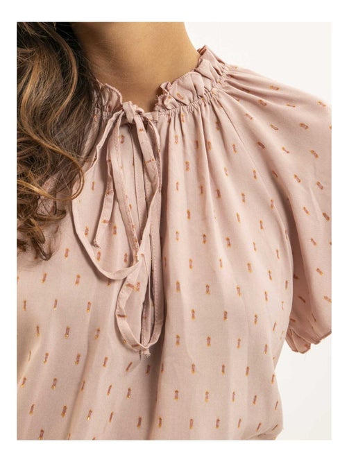 Blusa a maniche corte con motivi lurex FIKOL - Kiabi