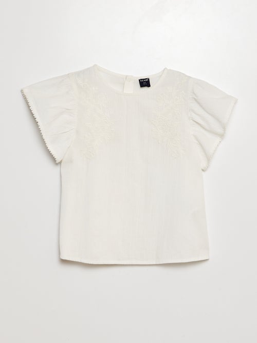 Blusa a maniche corte con ricami - Kiabi
