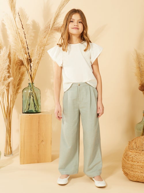 Blusa a maniche corte con ricami - Kiabi