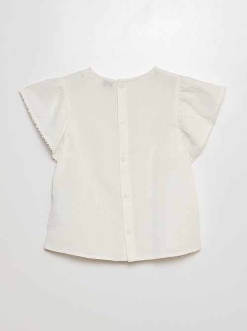 Blusa a maniche corte con ricami - Kiabi