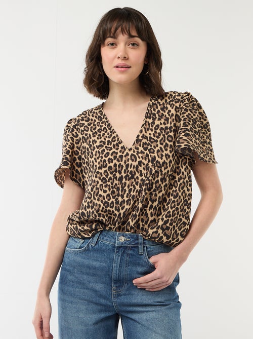 Blusa a maniche corte e scollo a V - Kiabi