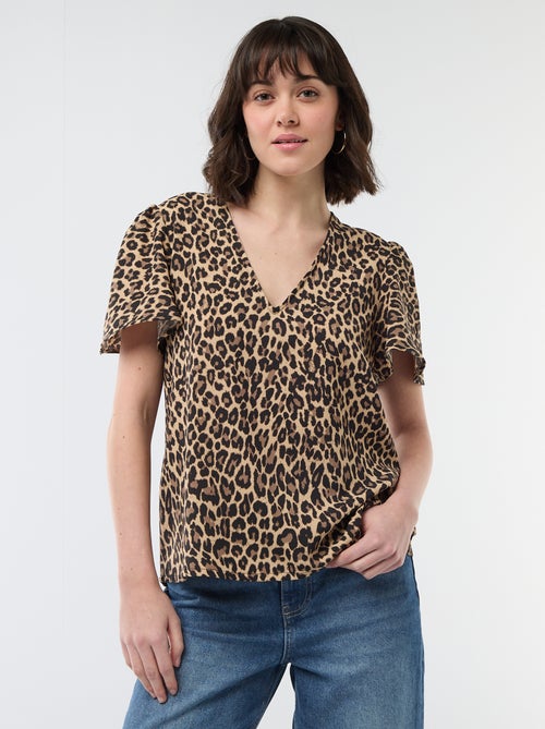 Blusa a maniche corte e scollo a V - Kiabi