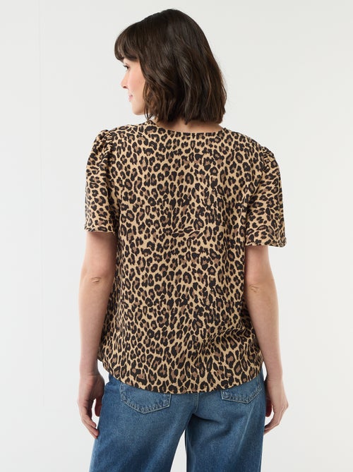 Blusa a maniche corte e scollo a V - Kiabi