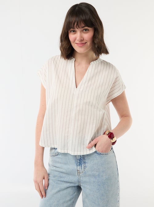 Blusa a maniche corte e scollo a V - Kiabi