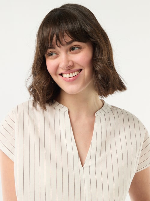 Blusa a maniche corte e scollo a V - Kiabi