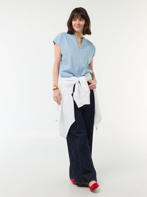 Blusa a maniche corte e scollo a V - Kiabi