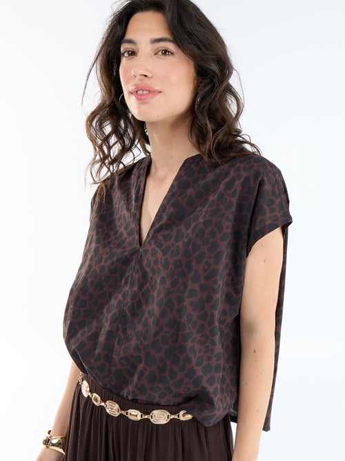 Blusa a maniche corte e scollo a V - Kiabi Blusa a maniche corte e scollo a V - Kiabi
