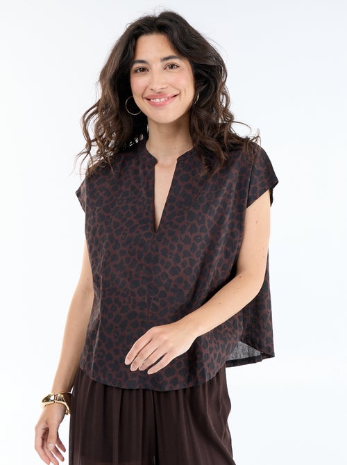 Blusa a maniche corte e scollo a V - Kiabi Blusa a maniche corte e scollo a V - Kiabi