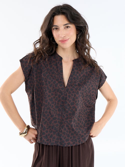 Blusa a maniche corte e scollo a V - Kiabi Blusa a maniche corte e scollo a V - Kiabi