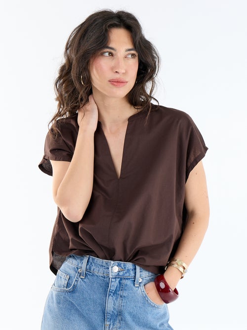 Blusa a maniche corte e scollo a V - Kiabi Blusa a maniche corte e scollo a V - Kiabi