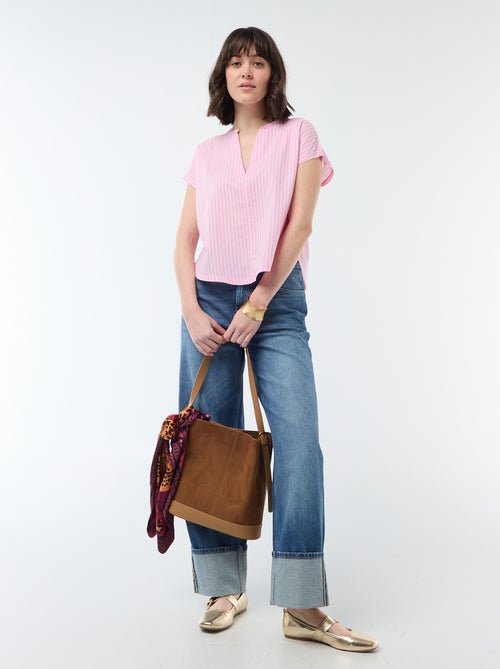 Blusa a maniche corte e scollo a V - Kiabi