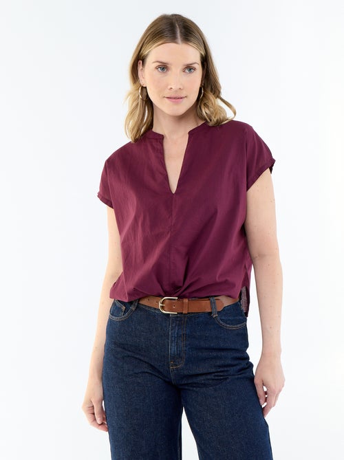 Blusa a maniche corte e scollo a V - Kiabi