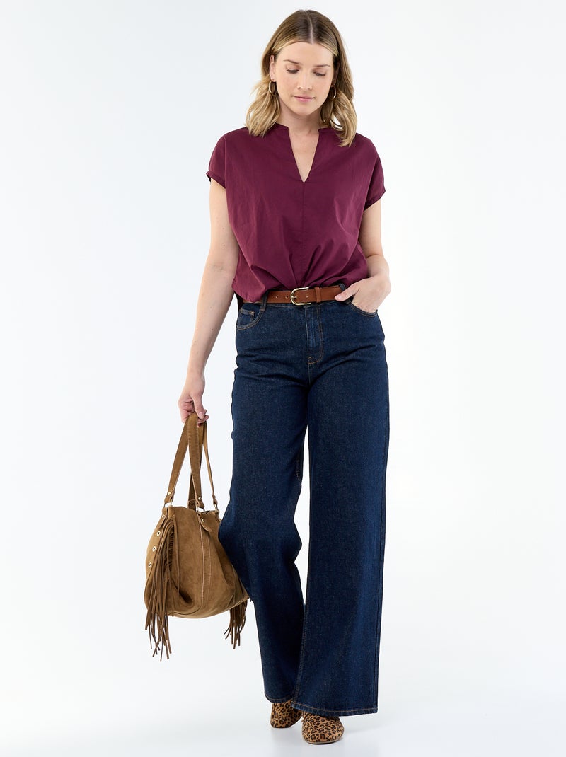Blusa a maniche corte e scollo a V Rosa - Kiabi