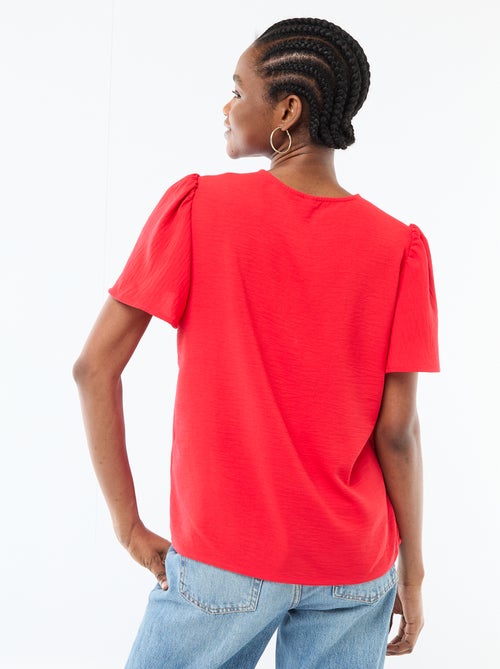 Blusa a maniche corte e scollo a V - Kiabi