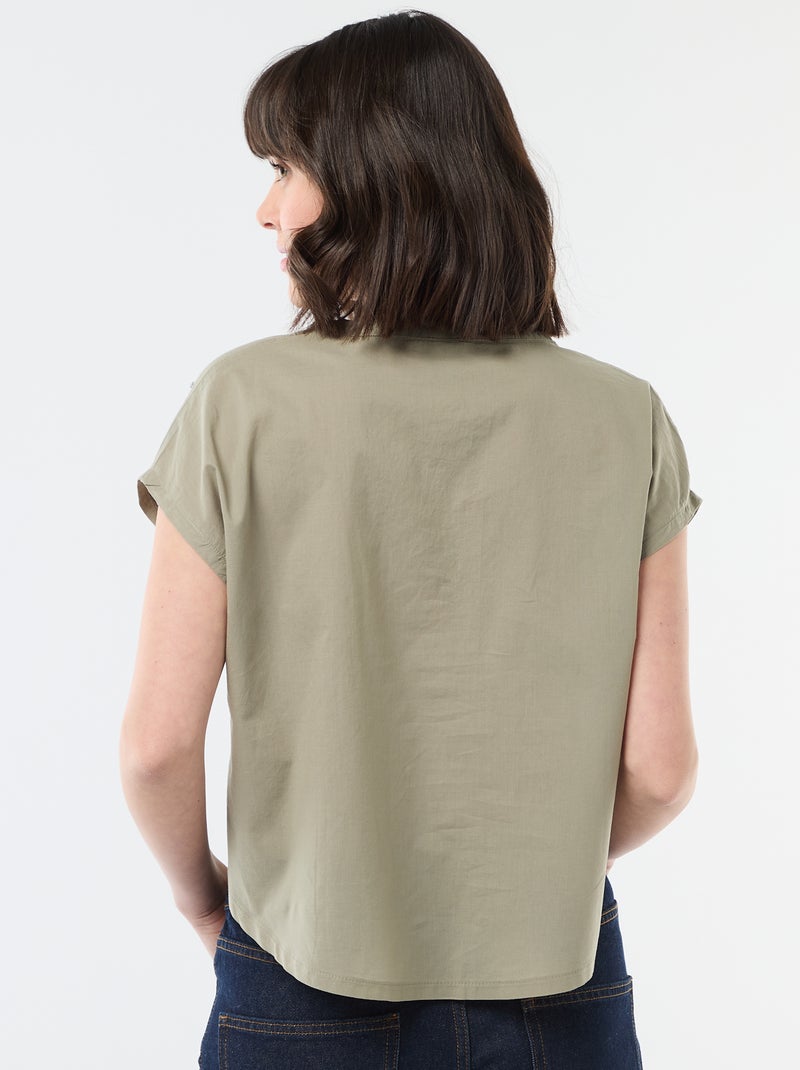 Blusa a maniche corte e scollo a V Verde - Kiabi