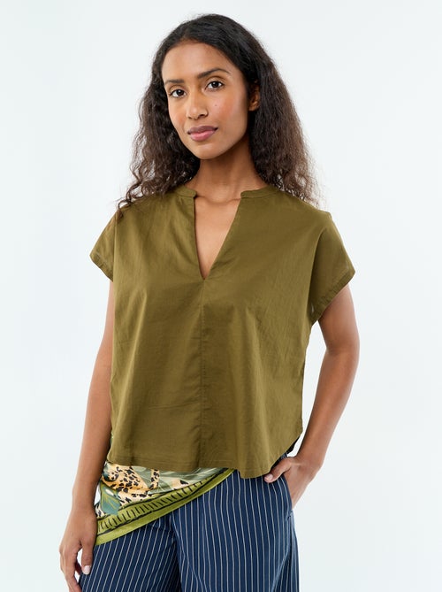 Blusa a maniche corte e scollo a V - Kiabi