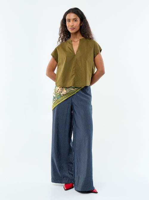 Blusa a maniche corte e scollo a V - Kiabi