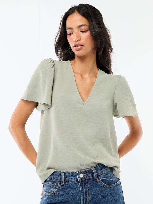 Blusa a maniche corte e scollo a V - Kiabi